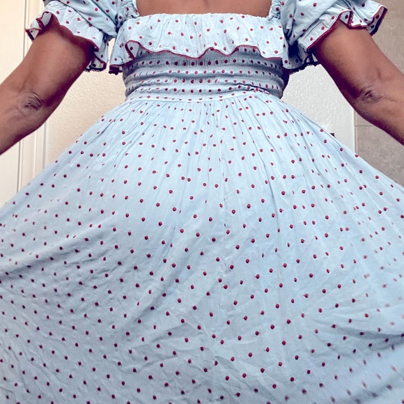 DÔEN
+ NET SUSTAIN Sol shirred Swiss-dot organic cotton-voile maxi dress - Picture 4 of 13